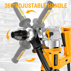 WORKSITE Electric Rotary Hammer Drill 26MM Professional Heavy Duty 1050W Steel Concrete Stone Drilling Tools