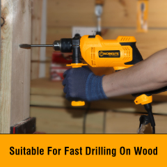 WORKSITE Electric Impact Drill 13MM Powerful 750W Variable Speed 2800RPM Wood Steel Drilling Handheld Impact Drills