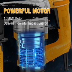 WORKSITE Electric Rotary Hammer Drill 26MM Professional Heavy Duty 1050W Steel Concrete Stone Drilling Tools