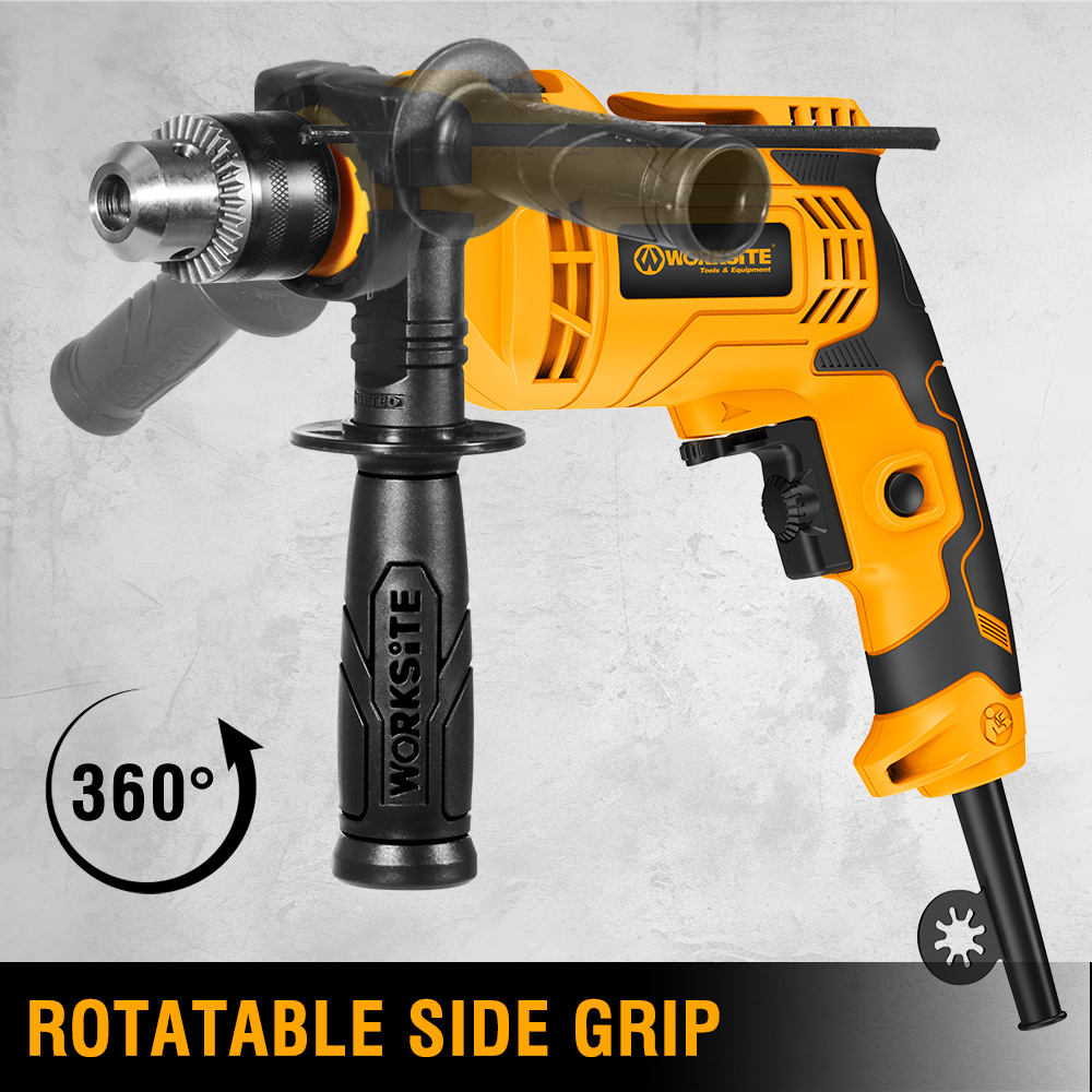 WORKSITE Electric Impact Drill 13mm Powerful 650W Variable Speed 2800RPM Portable Corded Power Impact Drills