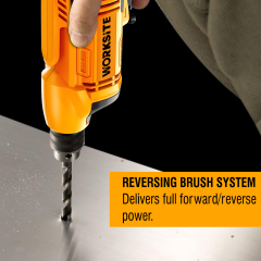 WORKSITE Electric Corded Hammer Drill 450W 3/8 Inch Metal Chuck Variable Speed 3300RPM Power Handheld Drills