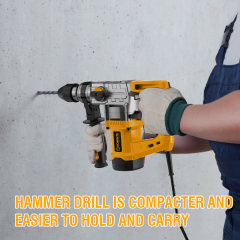 WORKSITE Electric Rotary Hammer Drill 26MM Professional Heavy Duty 1050W Steel Concrete Stone Drilling Tools