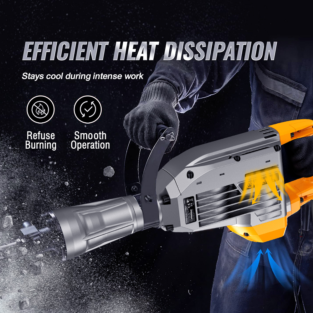WORKSITE Demolition Hammer 1900W Electric Jack Hammer Power Drill Concrete Breaker Power Demolition Drills