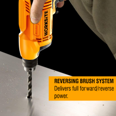 WORKSITE 450W Corded Hammer Drill 3/8" Metal Chuck Variable Speed 3300RPM Electric Power Handheld Drilling Tools