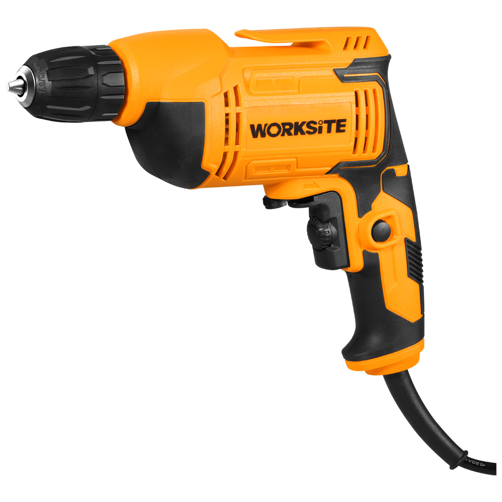 WORKSITE Corded Drill Driver 3/8 Inch Keyless Chuck Variable Speed Reversible 450W Power Handheld Electric Drills