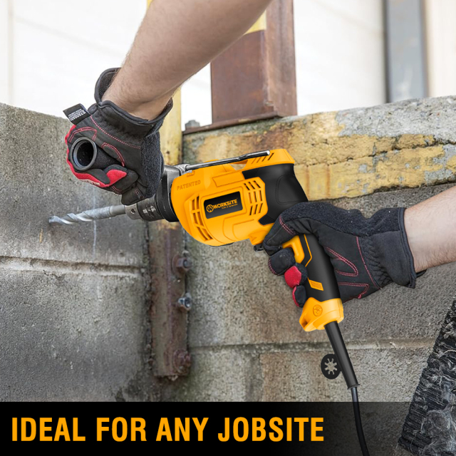 WORKSITE Electric Impact Drill Kit 102PCS 13mm 710W Variable Speed 3000RPM Portable Corded Impact Drills Set with Case