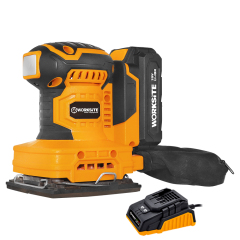 WORKSITE 20V Cordless Palm Sander 1/4 Sheet Battery Power 12000 RPM Dust Resistant Finishing Sanding Drywall Sanders