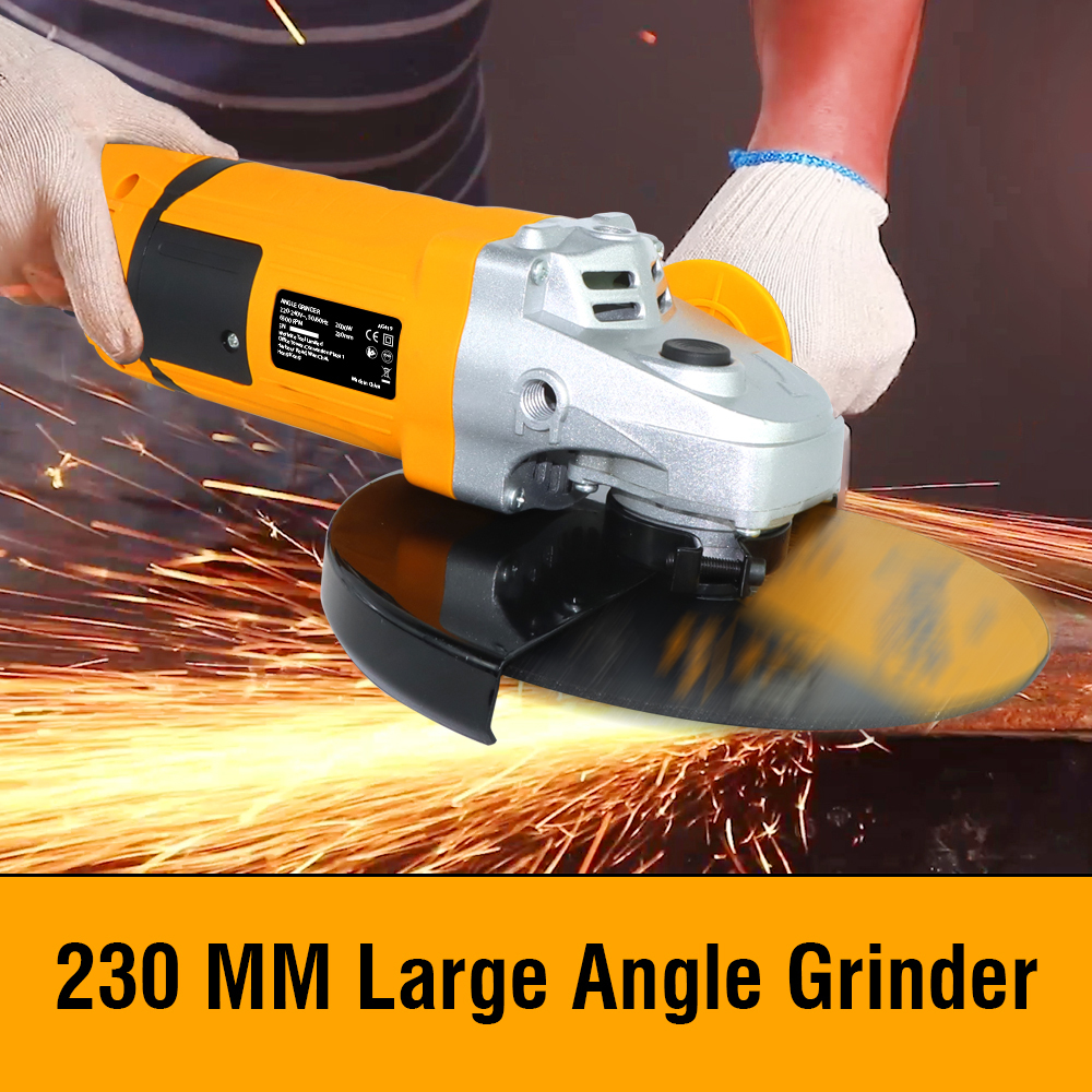 WORKSITE Angle Grinder 230mm Angle Grinder Handle Angle Grinder Heavy Duty Professional Electric Angle Grinder Corded Angle Grinders