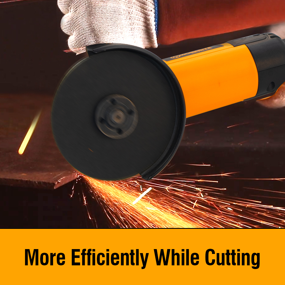 WORKSITE Electric Angle Grinders Power Grinding Disc Tools Heavy Duty Metal Concrete Cutter Portable Corded Angle Grinder 125mm