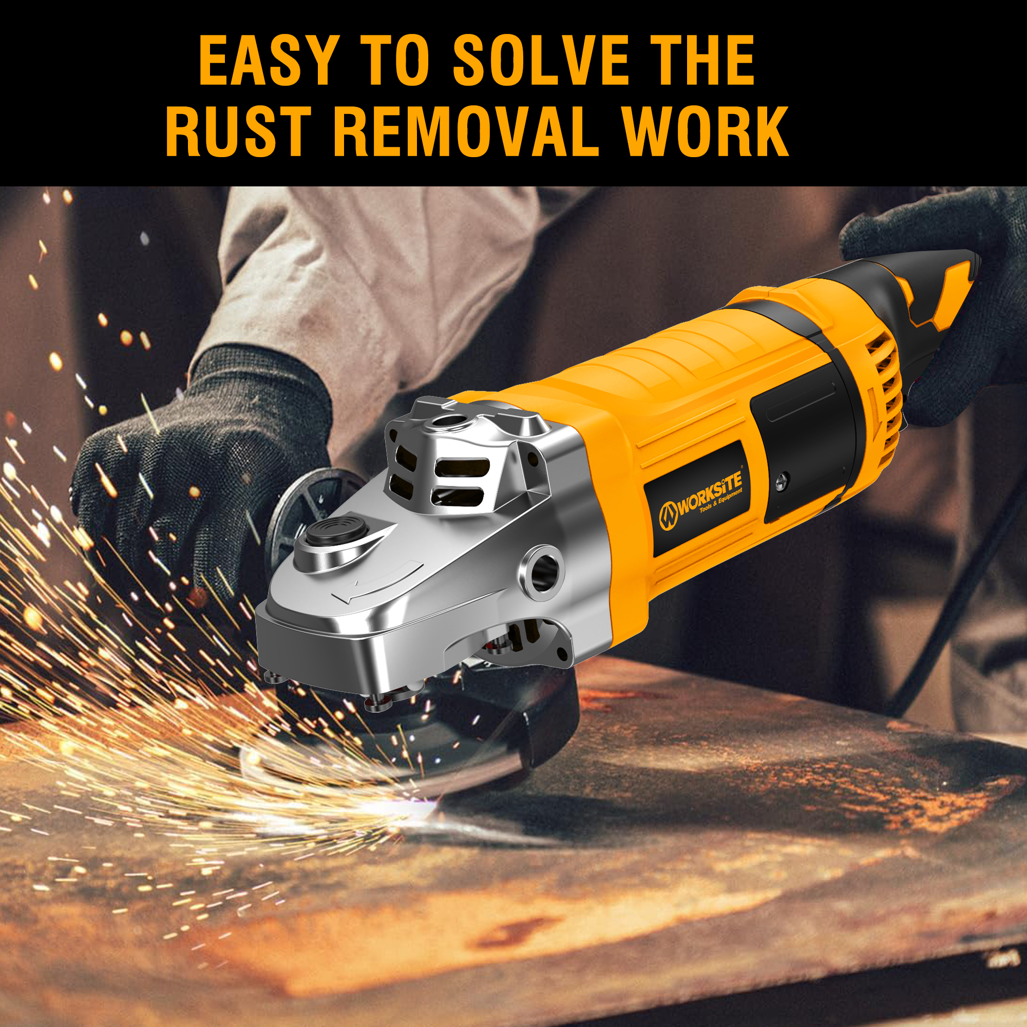 WORKSITE Angle Grinder 230mm Cutting Discs 2600W 6500/min Metal Grinding Corded Power Electric Grinders Tools