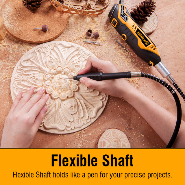 WORKSITE Electric Rotary Tool Kit 101PCS Accessories Set Variable Speed 35000RPM Corded Power Engraving Carving Tools