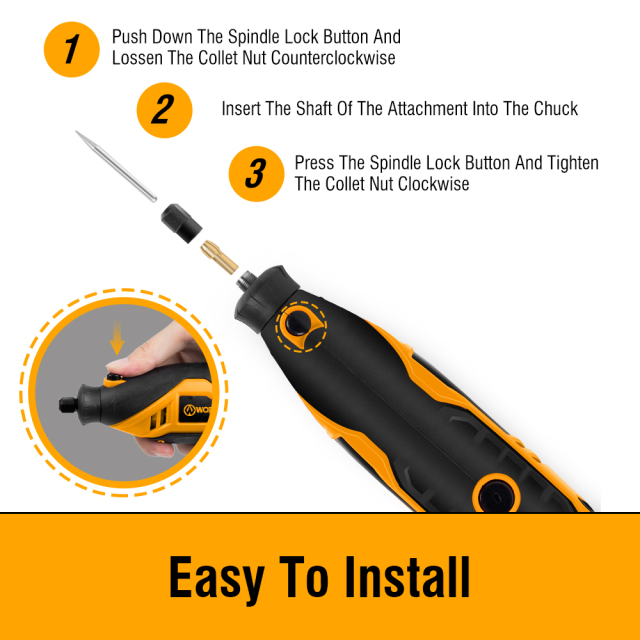 WORKSITE Electric Rotary Tool Kit 101PCS Accessories Set Variable Speed 35000RPM Corded Power Engraving Carving Tools