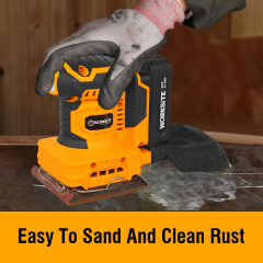 WORKSITE 20V Cordless Palm Sander 1/4 Sheet Battery Power 12000 RPM Dust Resistant Finishing Sanding Drywall Sanders