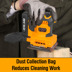 WORKSITE 20V Cordless Palm Sander 1/4 Sheet Battery Power 12000 RPM Dust Resistant Finishing Sanding Drywall Sanders