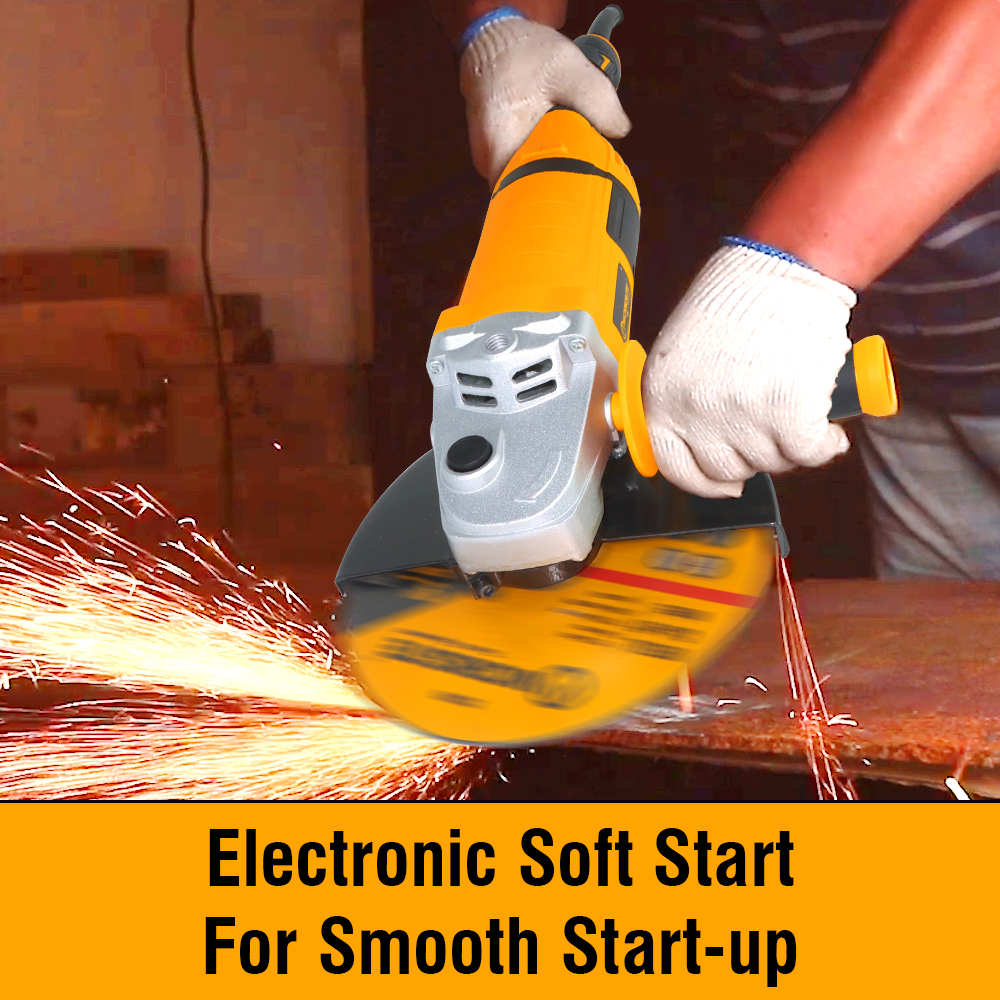 WORKSITE Angle Grinder 230mm Angle Grinder Handle Angle Grinder Heavy Duty Professional Electric Angle Grinder Corded Angle Grinders