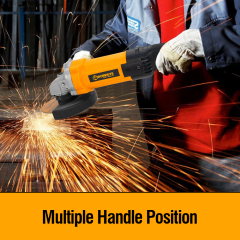 WORKSITE Electric Angle Grinders Power Grinding Disc Tools Heavy Duty Metal Concrete Cutter Portable Corded Angle Grinder 125mm