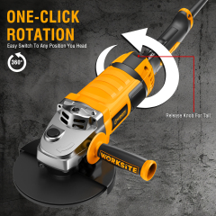 WORKSITE Angle Grinder 230mm Cutting Discs 2600W 6500/min Metal Grinding Corded Power Electric Grinders Tools