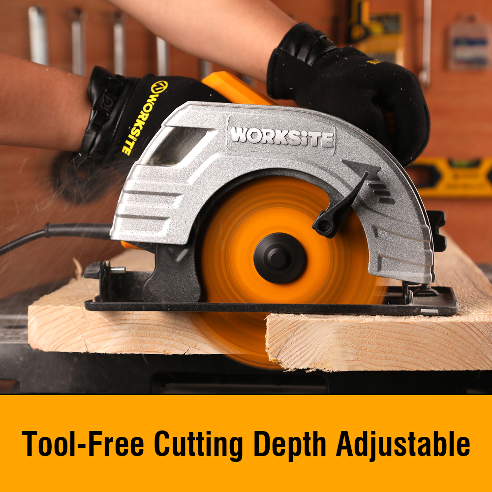 WORKSITE Circular Saw 185mm Blade High Power 1400W 5300RPM Cutting Electric Corded Circular Power Saws