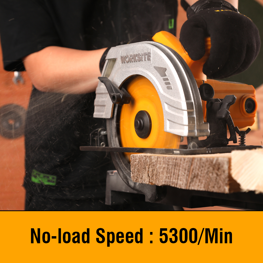 WORKSITE Circular Saw 185mm Blade High Power 1400W 5300RPM Cutting Electric Corded Circular Power Saws