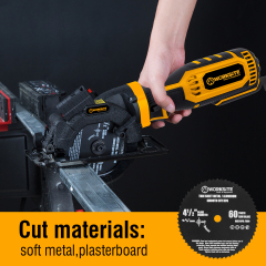 WORKSITE Mini Circular Saw 4.5 Inch Blade 710W Power Cutter Compact Lightweight 3500RPM Speed Electric Circular Saws