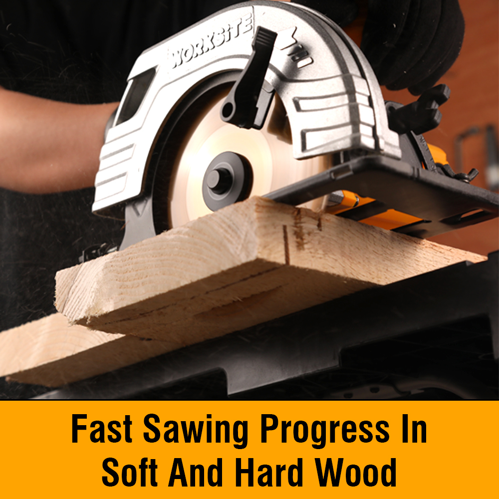WORKSITE Circular Saw 185mm Blade High Power 1400W 5300RPM Cutting Electric Corded Circular Power Saws