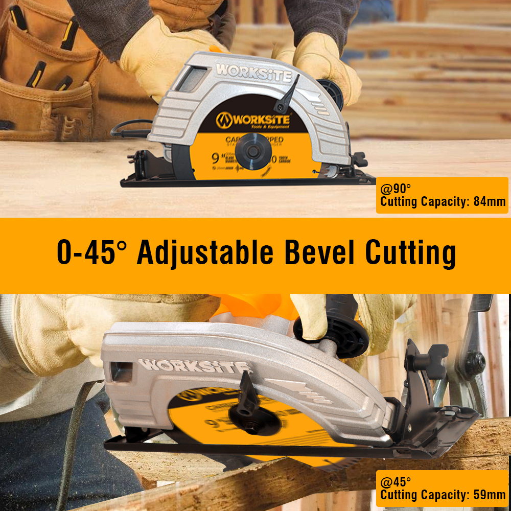 WORKSITE Professional Circular Saw 235mm Blade High Power 2200W 4100RPM Speed Electric Circular Saws