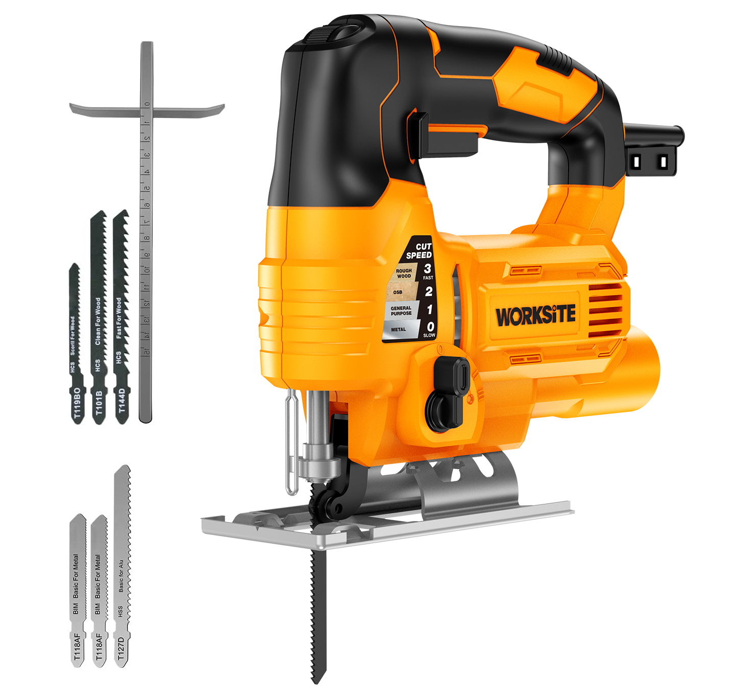WORKSITE Corded Jig Saw 650W Electric Power Variable Speed 3000RPM Handheld Woodworking Cutting Wood Jig Saws