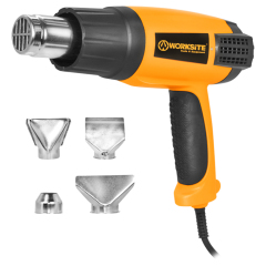 WORKSITE Heat Gun 2000W Dual Temperature Settings Electric Power Shrink Craft Hot Air Heat Gun with 4 Nozzles