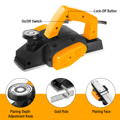 WORKSITE Professional Electric Wood Planer 620W 16700SPM Speed Mini Portable Woodworking Hand Planer Tool