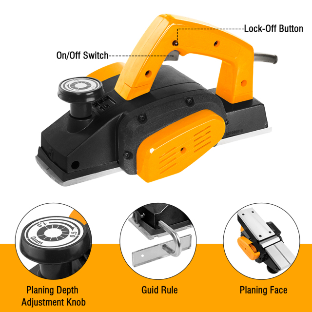 WORKSITE Professional Electric Wood Planer 620W 16700SPM Speed Mini Portable Woodworking Hand Planer Tool
