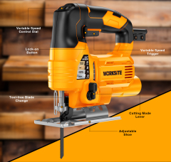 WORKSITE Corded Jig Saw 650W Electric Power Variable Speed 3000RPM Handheld Woodworking Cutting Wood Jig Saws