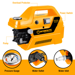 WORKSITE High Pressure Washer Powerful 2000W Portable Car Wash Sprayer 6.5L/MIN Electric Power Pressure Washer Tool