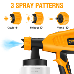 WORKSITE Spray Gun 400W Lightweight Max Flow 280ML/Min Electric Paint Sprayer Gun for Painting Cleaning