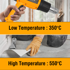 WORKSITE Heat Gun 2000W Dual Temperature Settings Electric Power Shrink Craft Hot Air Heat Gun with 4 Nozzles