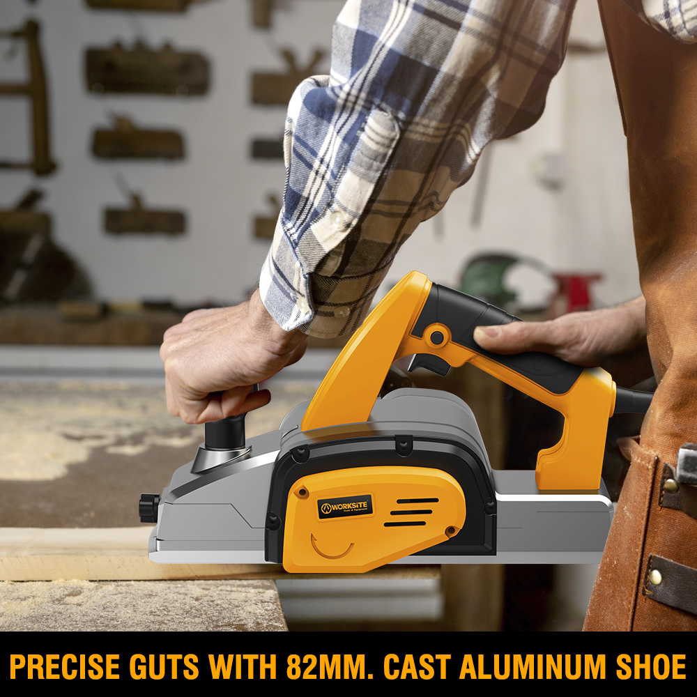 WORKSITE Professional Electric Wood Planer 620W 16700SPM Speed Mini Portable Woodworking Hand Planer Tool