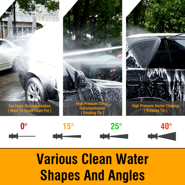 WORKSITE High Pressure Washer Powerful 2000W Portable Car Wash Sprayer 6.5L/MIN Electric Power Pressure Washer Tool