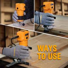 WORKSITE Woodworking Trimmer 600W Compact Handheld Electric Wood Edge Trimmer for Engraving Slotting Trimming