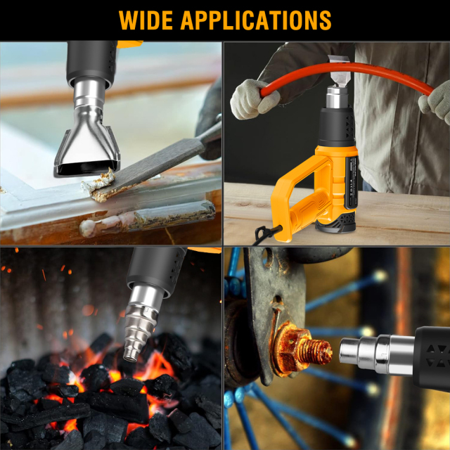 WORKSITE Heat Gun 2000W Portable Dual Temperature Settings 410°C to 550°C Electric Craft Hot Air Heat Guns
