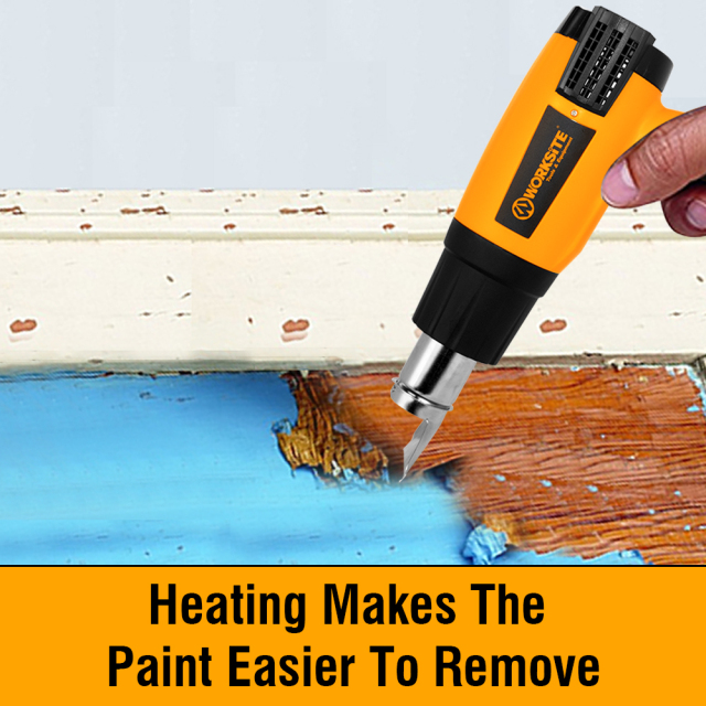 WORKSITE Heat Gun 2000W Dual Temperature Settings Electric Power Shrink Craft Hot Air Heat Gun with 4 Nozzles