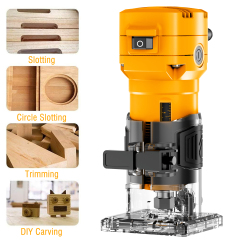 WORKSITE Woodworking Trimmer 600W Compact Handheld Electric Wood Edge Trimmer for Engraving Slotting Trimming