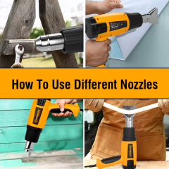 WORKSITE Heat Gun 2000W Dual Temperature Settings Electric Power Shrink Craft Hot Air Heat Gun with 4 Nozzles