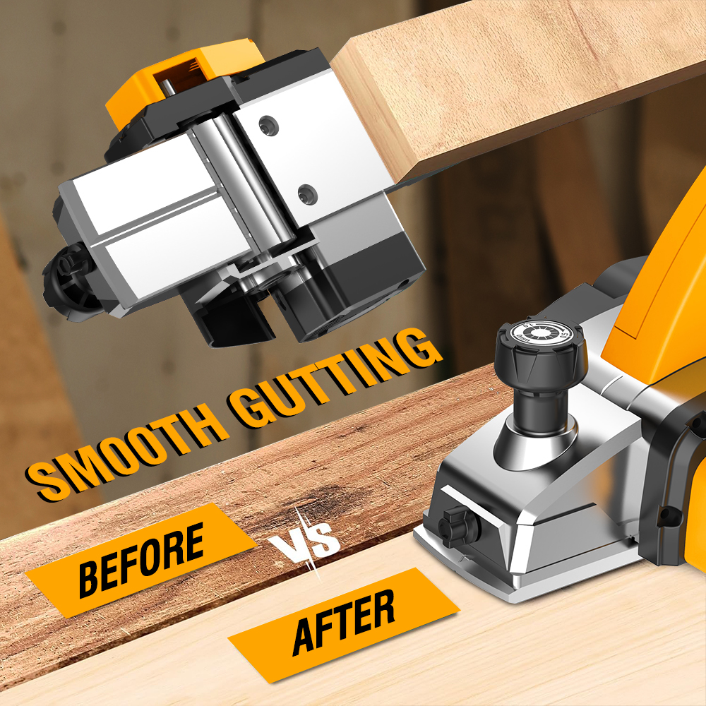 WORKSITE Professional Electric Wood Planer 620W 16700SPM Speed Mini Portable Woodworking Hand Planer Tool