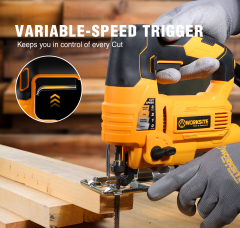 WORKSITE Corded Jig Saw 650W Electric Power Variable Speed 3000RPM Handheld Woodworking Cutting Wood Jig Saws