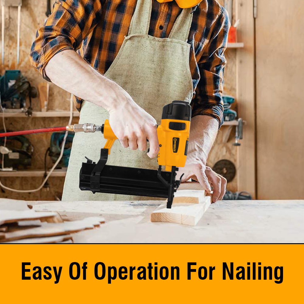 WORKSITE Air Nailer Stapler 2 In 1 Nail Gun Furniture Floor Wood Concrete Roofing Palm 18 Gauge Portable Pneumatic Brad Nailer