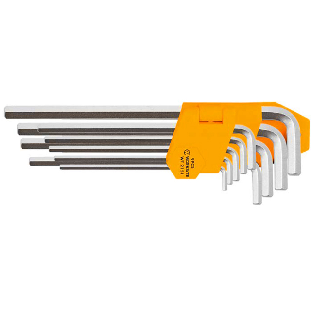 WORKSITE Hand Tools High Quality Hex Wrench Allen Wrench Hex Key 9Pcs Cr-V Hex Wrench Set