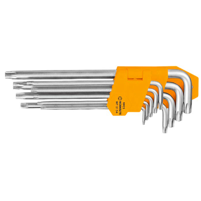 WORKSITE Wrench Set Star Wrench Set Hand Tools Middle Long 9Pcs Cr-V Star Wrench Set