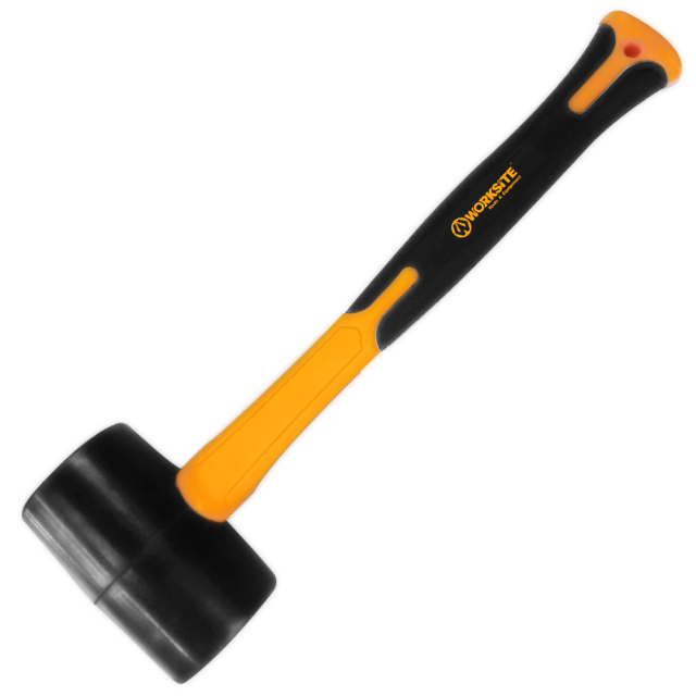 WORKSITE Hammer Hand Tools Handle Rubber Mallet Hammer Wood Hammer 16Oz Rubber Hammer