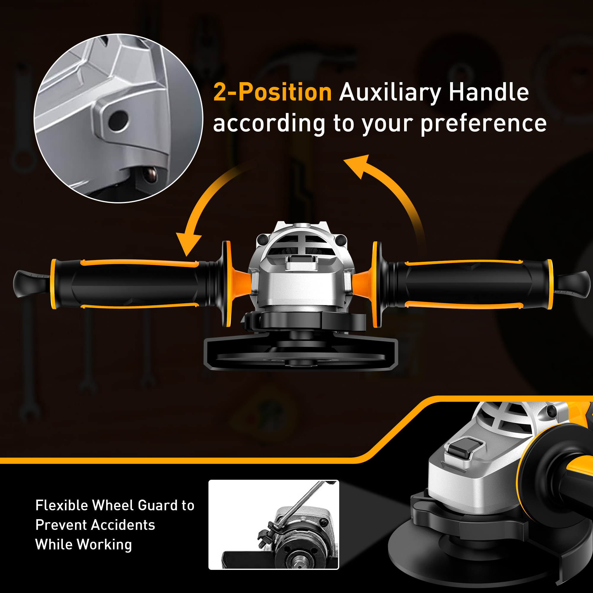 21V Brushless 115mm Angle Grinder