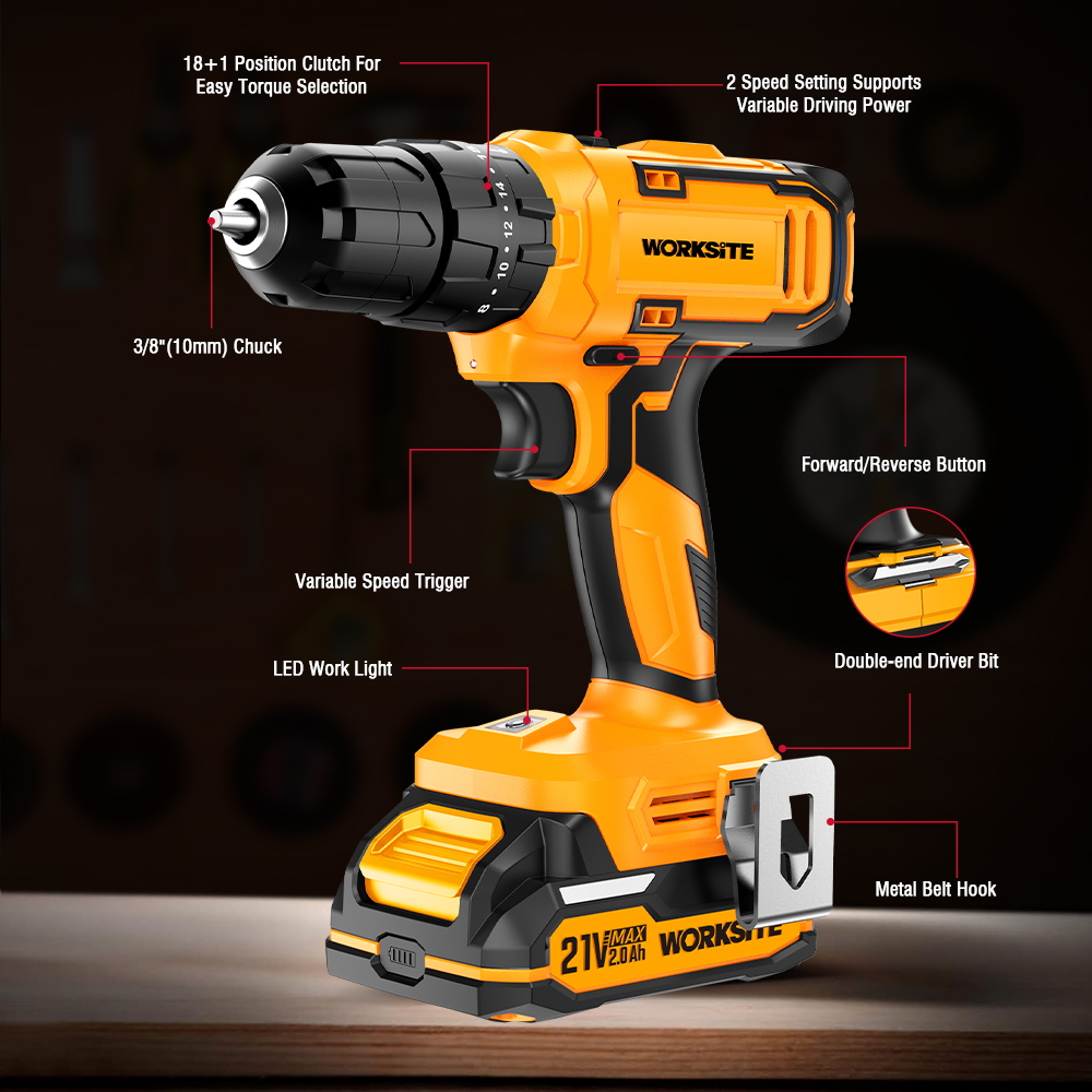 21V Brushless 10mm  Drill (45N.m)