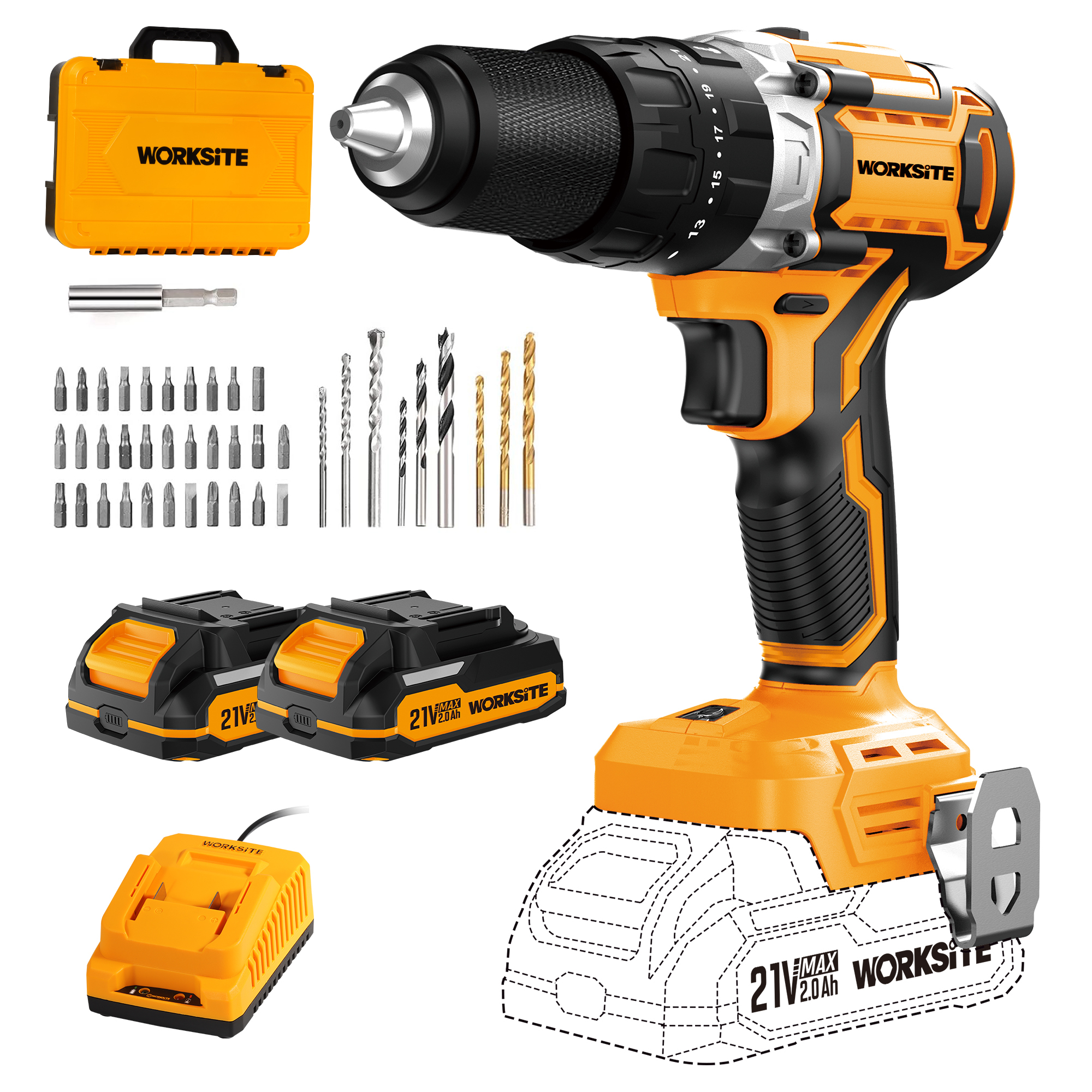21V 13mm Brushless Hammer Drill (65N.m)